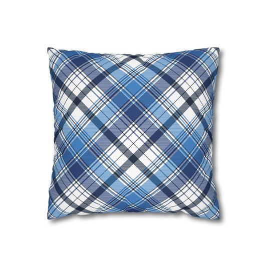 Plaid Decorative Pillowcase Cover, Cozy Home Accent, Throw Pillow, Bedroom Decor, Gifts for Him, Holidays, Blue Check Pattern