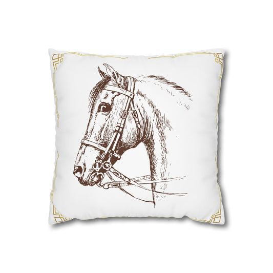 Equestrian Decor Pillowcase | Horse Lover Gift | Cozy Home Accent | Rustic Farmhouse Style | Animal Art Cushion | Equestrian Home Decor
