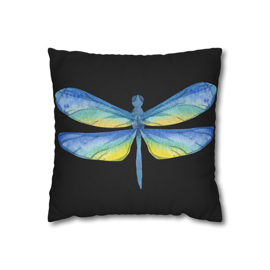 Blue Dragonfly Decorative Pillowcase, Nature Decor, Home Accent, Gift, Cozy Living Room, Spring Decor, Nature Lover's Gift