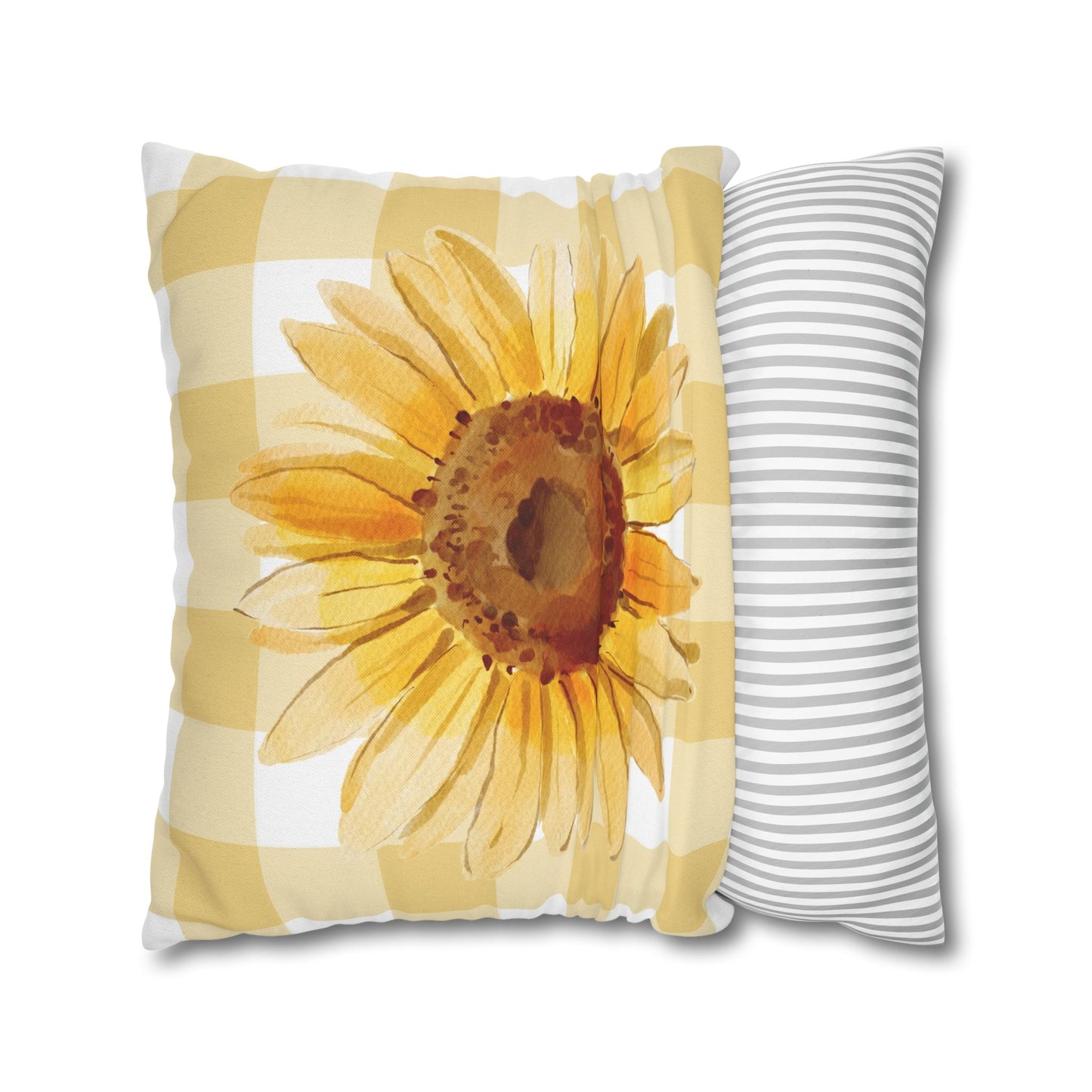 Pillowcase - Sunflower and Plaid Design