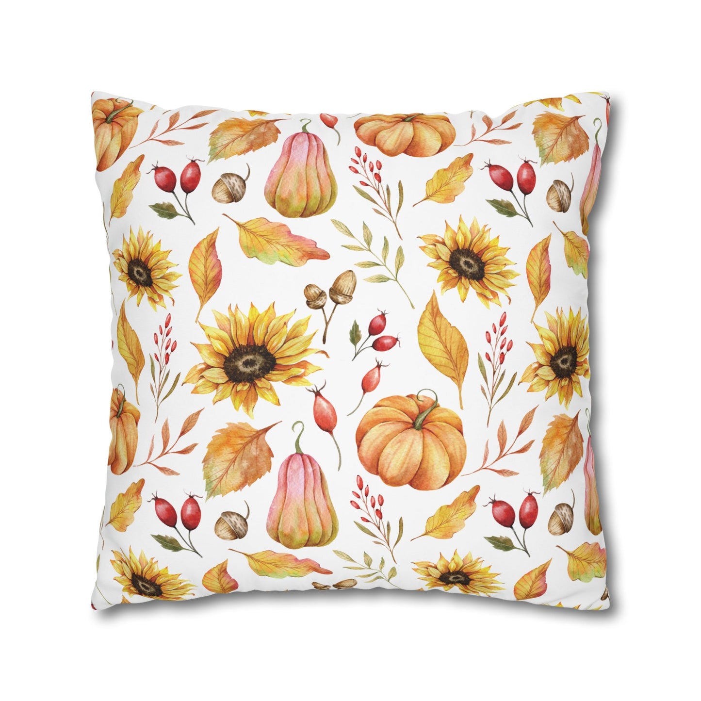 Floral Pumpkin Pillowcase, Cozy Home Decor, Fall Decor, Harvest Celebration, Thanksgiving Gift, Floral Accent Pillow