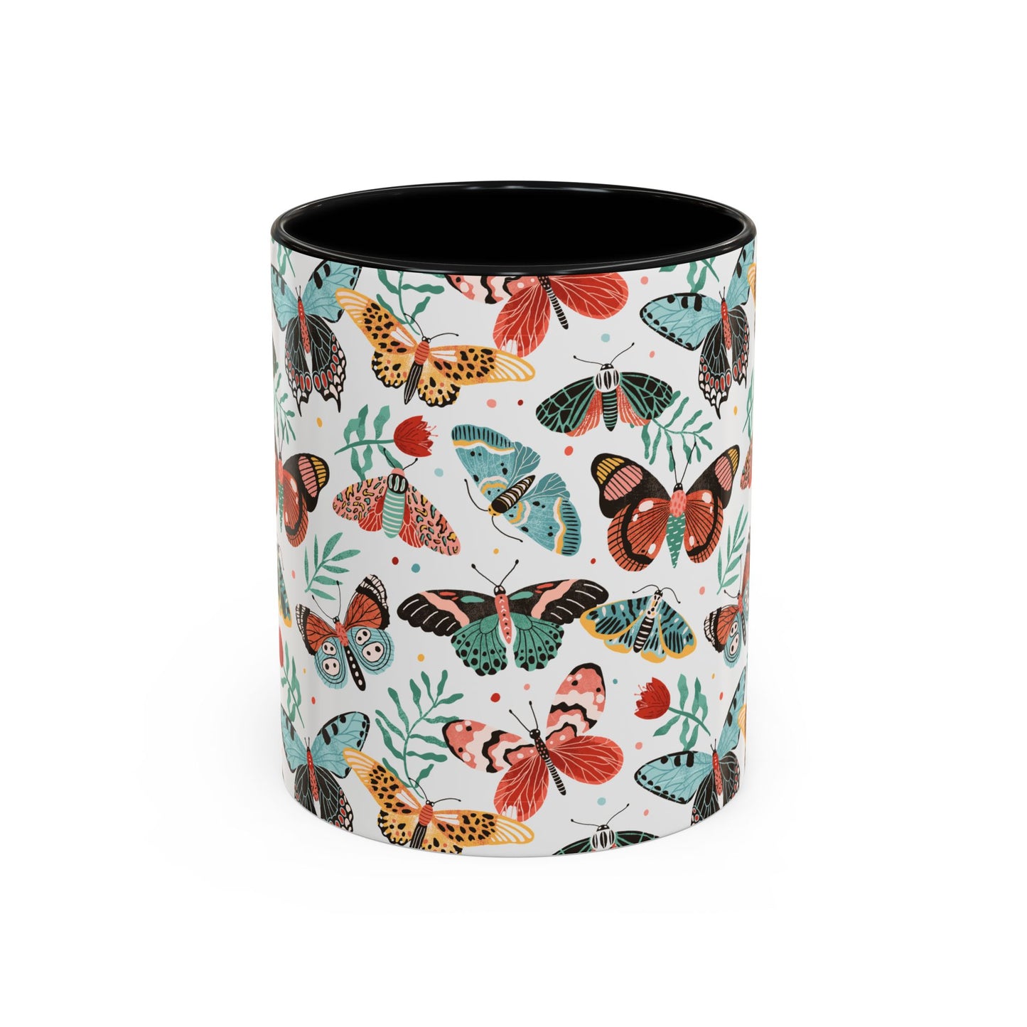 Mug Butterfly Breeze Turquoise and Rich Red