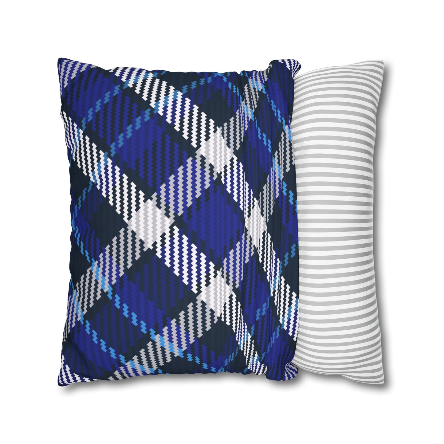 Blue Plaid Throw Pillowcase, Cozy Home Decor, Stylish Cushion for Living Room, Gift for Housewarming, Modern Accent Pillow