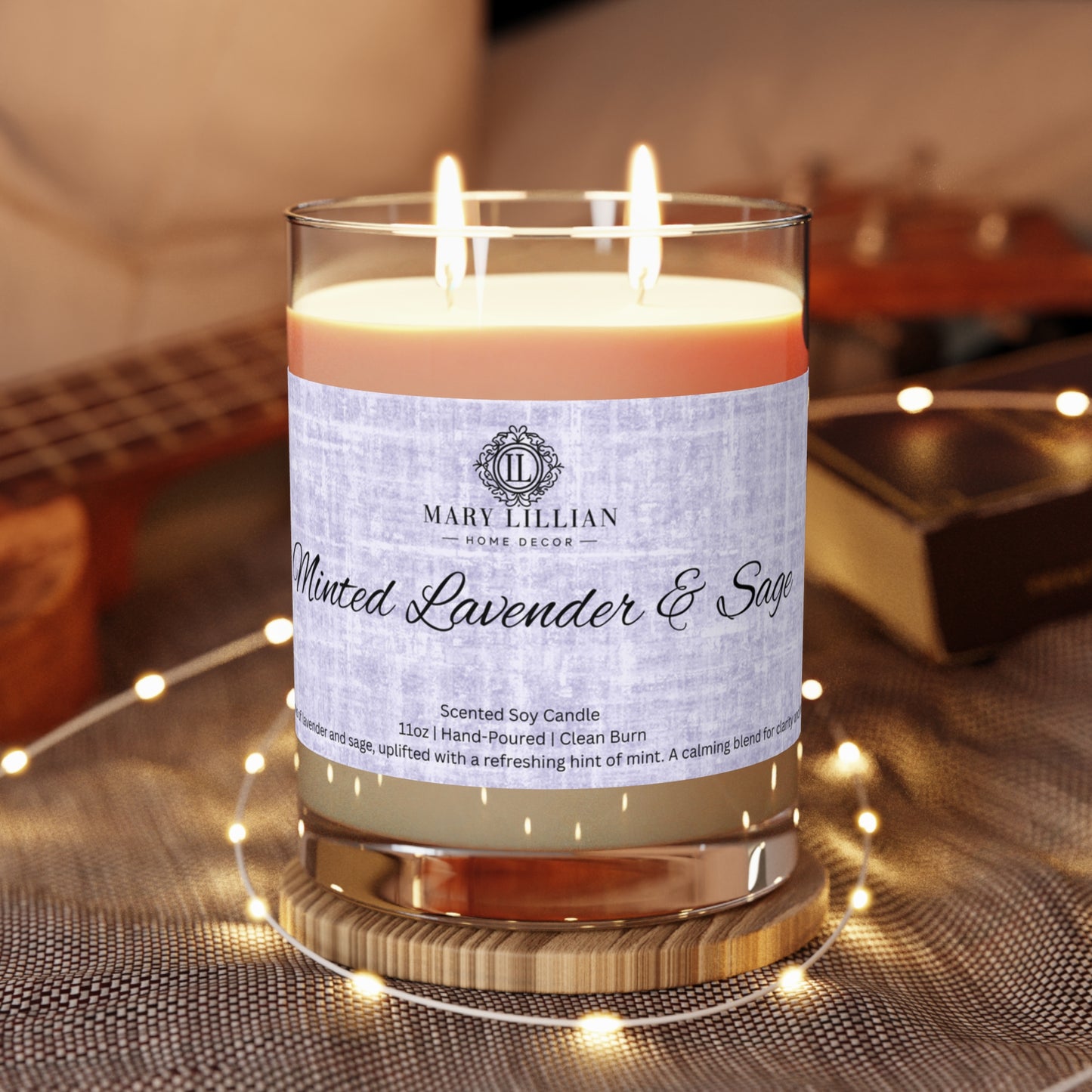 Minted Lavender & Sage Scented Candle - 11oz Glass Aromatherapy