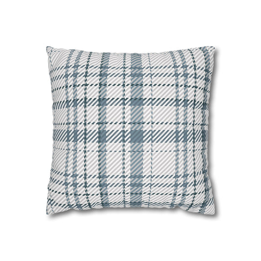 Cozy Blue Plaid Throw Pillowcase