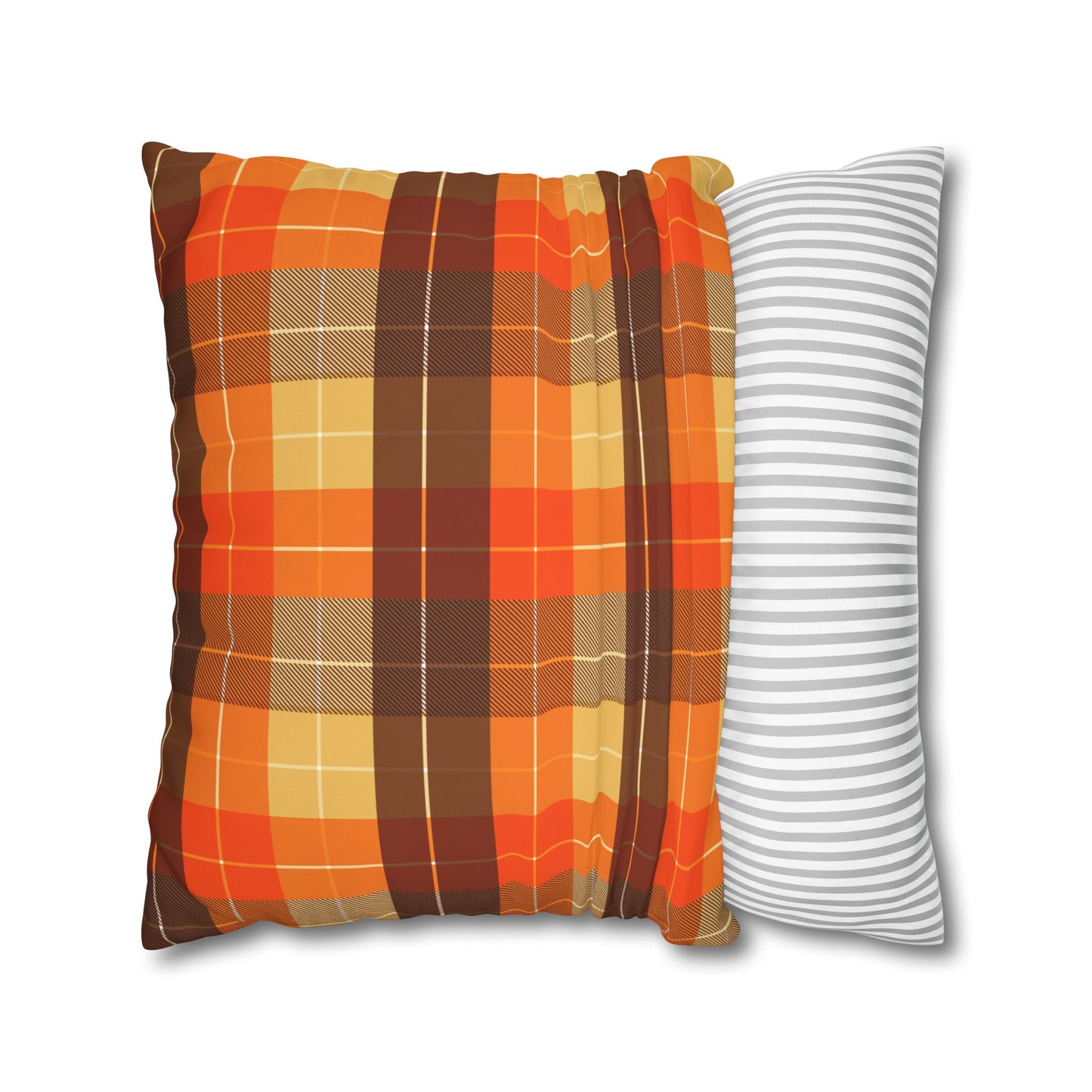 Autumn Plaid Pillowcase, Cozy Home Decor, Seasonal Accent, Thanksgiving Decoration, Comfortable Throw Pillow, Fall Vibes