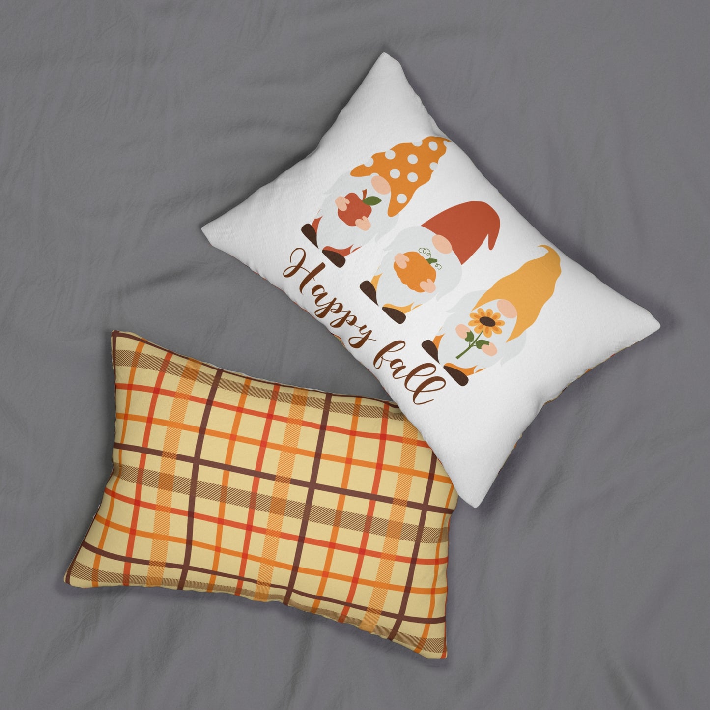 Autumn Gnome Lumbar Pillow - Cozy Home Decor, Seasonal Plush Cushion, Unique Fall Gift, Thanksgiving Accent Pillow, Harvest Theme Decor