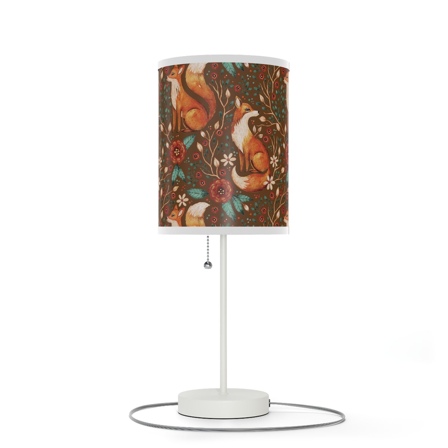 Whimsical Fox Floral Table Lamp - Stylish Decorative Lighting for Cozy Spaces - Mocha