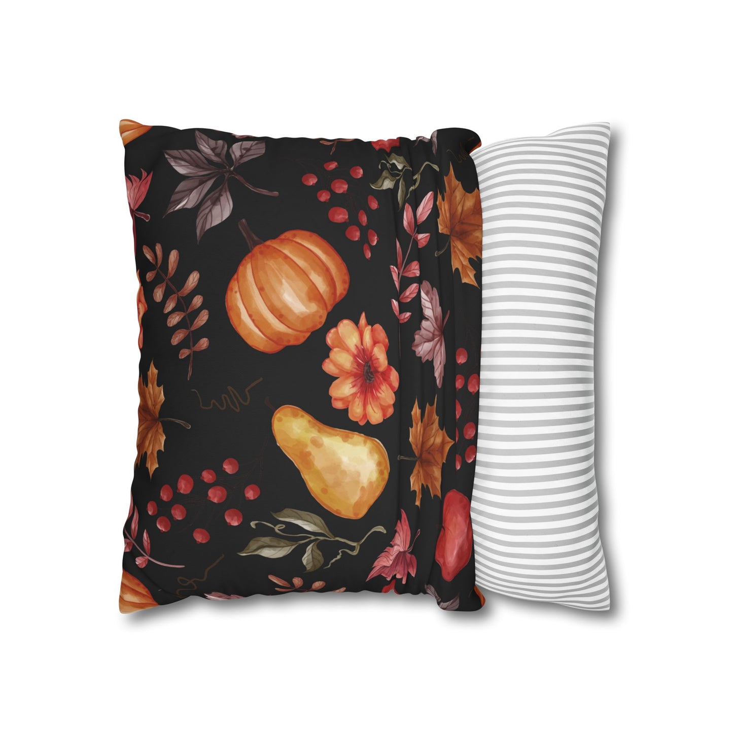 Fall Harvest Decorative Pillowcase, Cozy Home Decor, Autumn Cushion Cover, Thanksgiving Gift, Floral Throw Pillow