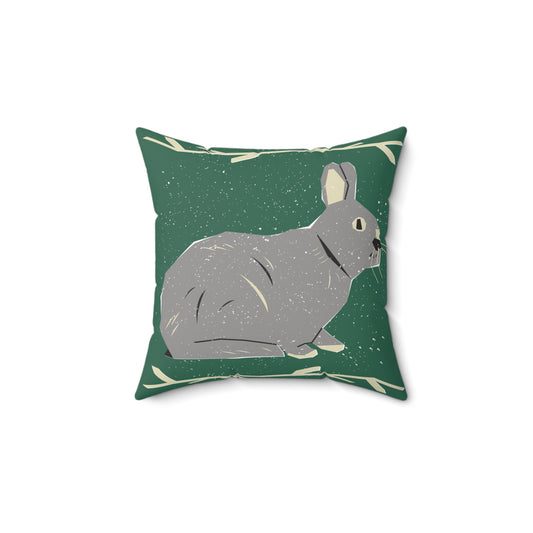 Rustic Rabbit Animal Print Pillow, Home Decor, Gifts for Animal Lovers, Boho Decor, Living Room Cushion, Easter Decor