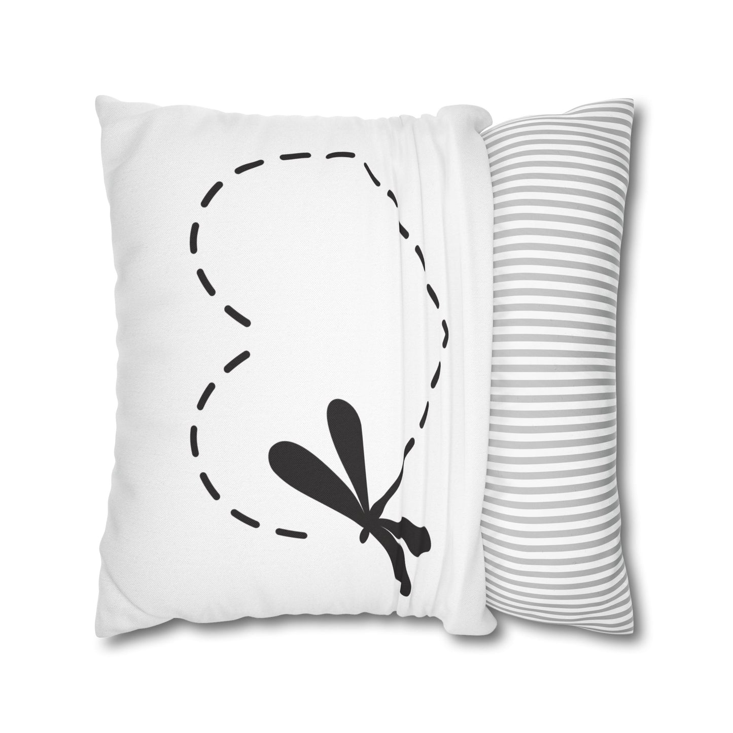 Charming Black and White Loving Heart Dragonfly Pillowcase - Cozy Home Decor, Modern Accent, Gift for Nature Lovers, Spring Vibes, Mother's Day