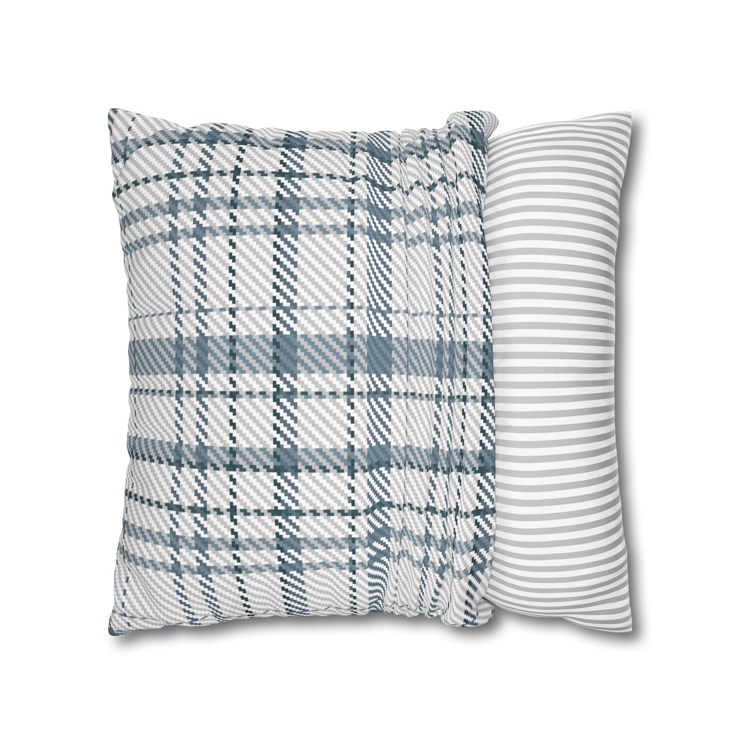 Cozy Blue Plaid Throw Pillowcase