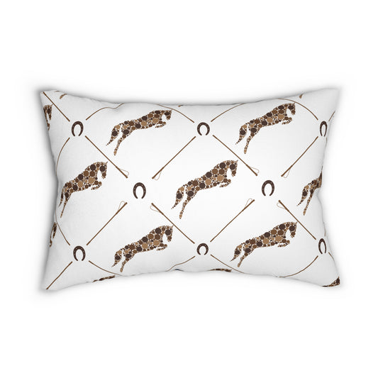 Chic Decorative Lumbar Pillow | Equestrian & Floral Designs, Home Decor Accent, Horse Lover Gift, Modern Couch Pillow, Stylish Throw Cushion