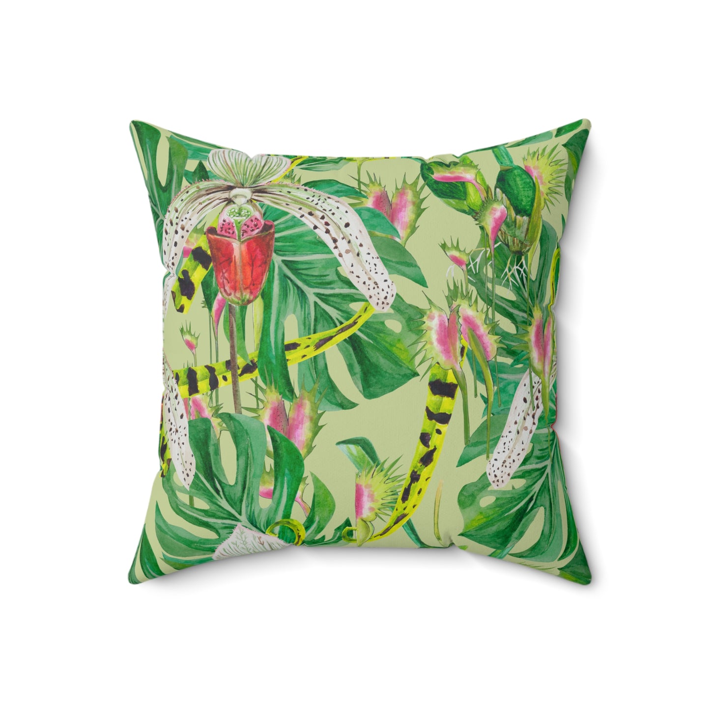 Tropical Botanical Pillow, Home Decor Accent, Jungle Vibes Cushion, Nature Themed Gift, Summer Pillow for Living Room