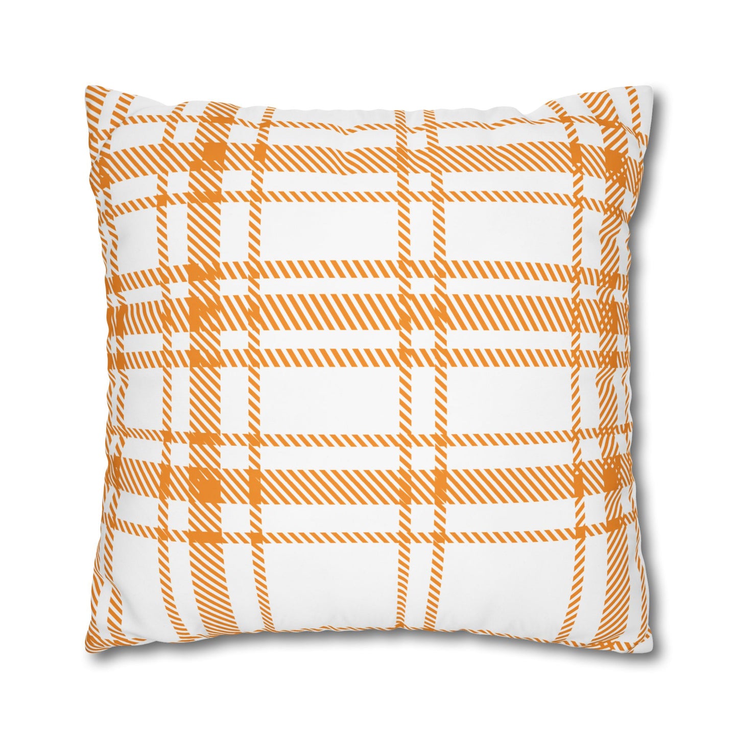 Cozy Plaid Pillowcase | Soft Square Canvas Cushion for Home Decor, Farmhouse Style, Living Room, Seasonal Gift, Wedding Decor