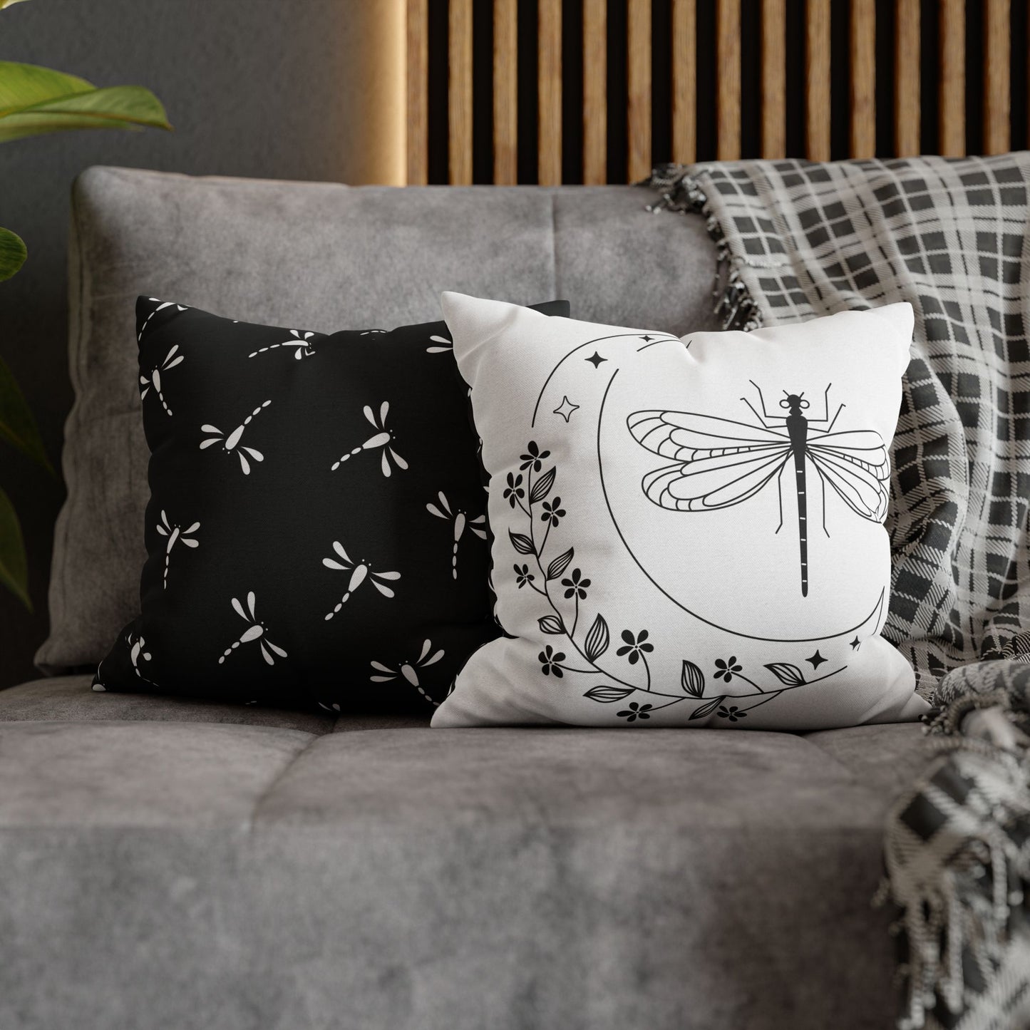 Moonlit Dragonfly Pillowcase - Boho Home Decor, Throw Pillow Cover, Gift for Nature Lovers, Cozy Bedroom Accent, Unique Home Accessories