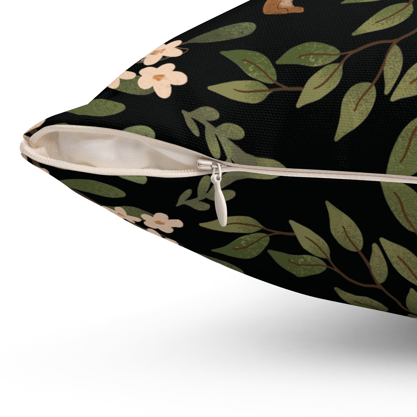 Little Fox & Owl – Woodland Charm of Spun Polyester Square Pillow
