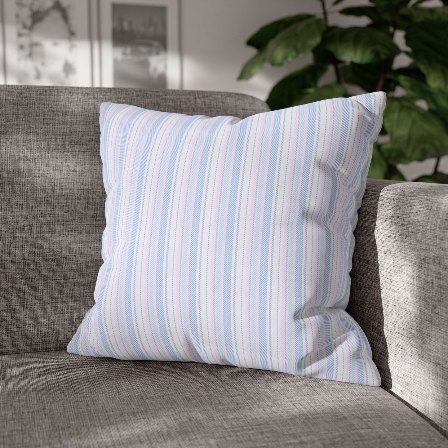 Pastel Striped Throw Pillowcase, Cozy Home Decor, Modern Cushion Cover, Stylish Living Room Accent, Birthday Gift, Soft Furniture Accessory