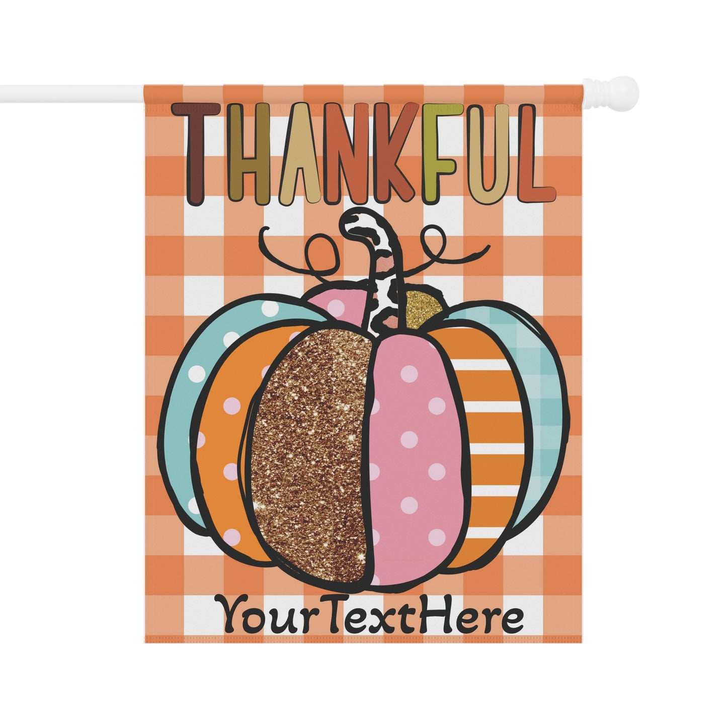Garden Banner, Fall Pumpkin Thankful Flag, Personalized Thanksgiving Yard Sign, Outdoor Thanksgiving Decor, Custom Harvest House Flag,