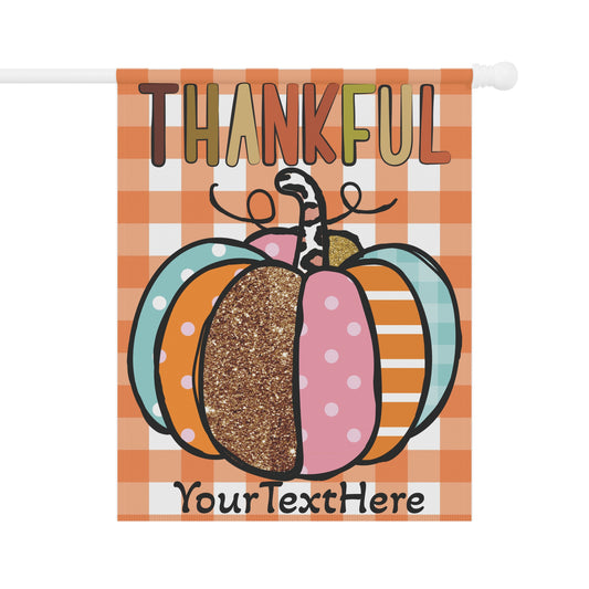 Garden Banner, Fall Pumpkin Thankful Flag, Personalized Thanksgiving Yard Sign, Outdoor Thanksgiving Decor, Custom Harvest House Flag,