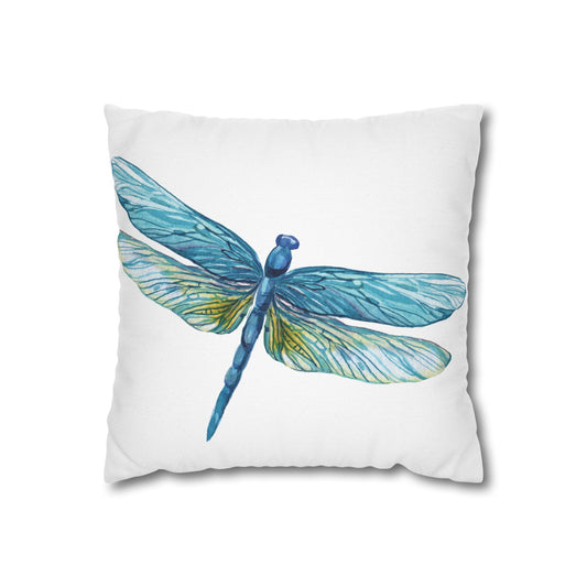 Blue Yellow Kissed Dragonfly Decorative Pillowcase | Home Decor, Gifts, Nature Lover, Birthday, Housewarming