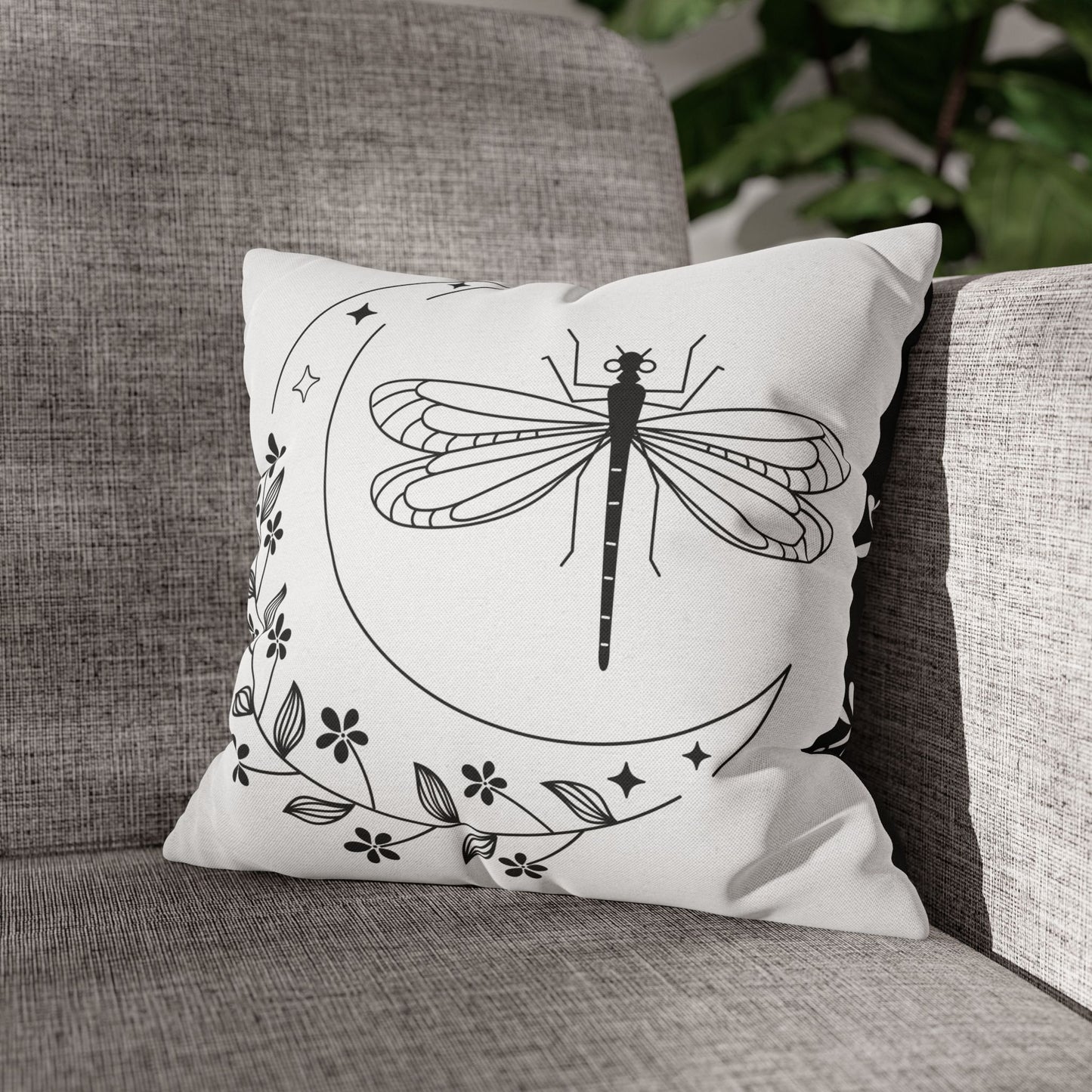Moonlit Dragonfly Pillowcase - Boho Home Decor, Throw Pillow Cover, Gift for Nature Lovers, Cozy Bedroom Accent, Unique Home Accessories
