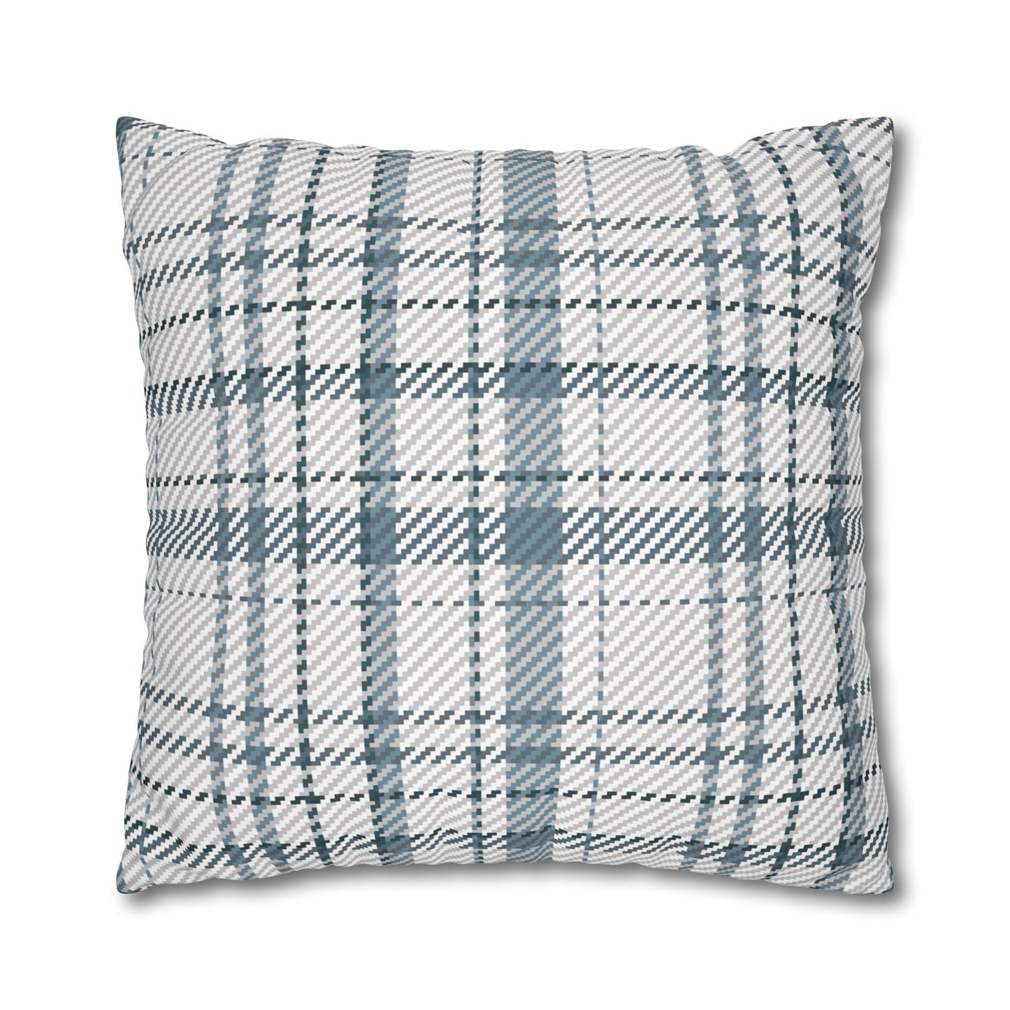 Cozy Blue Plaid Throw Pillowcase