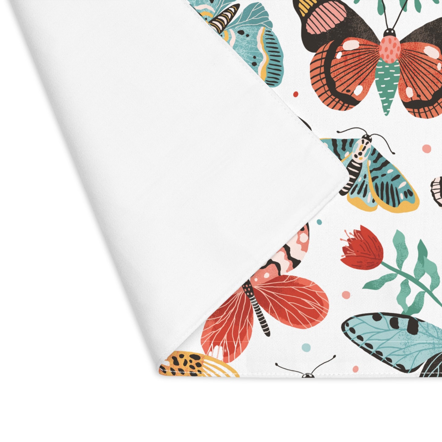 Butterfly Breeze Placemat - Turquoise and Earthy Red Butterfly Design - Available in Four Elegant Hues