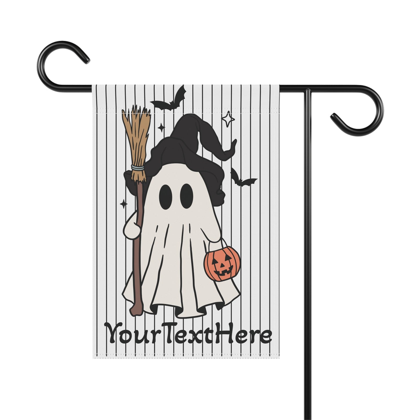 Halloween Garden Banner, Personalized Halloween Decoration, Outdoor Halloween Sign, Custom Fall Yard Flag, Trick or Treat Ghost Flag