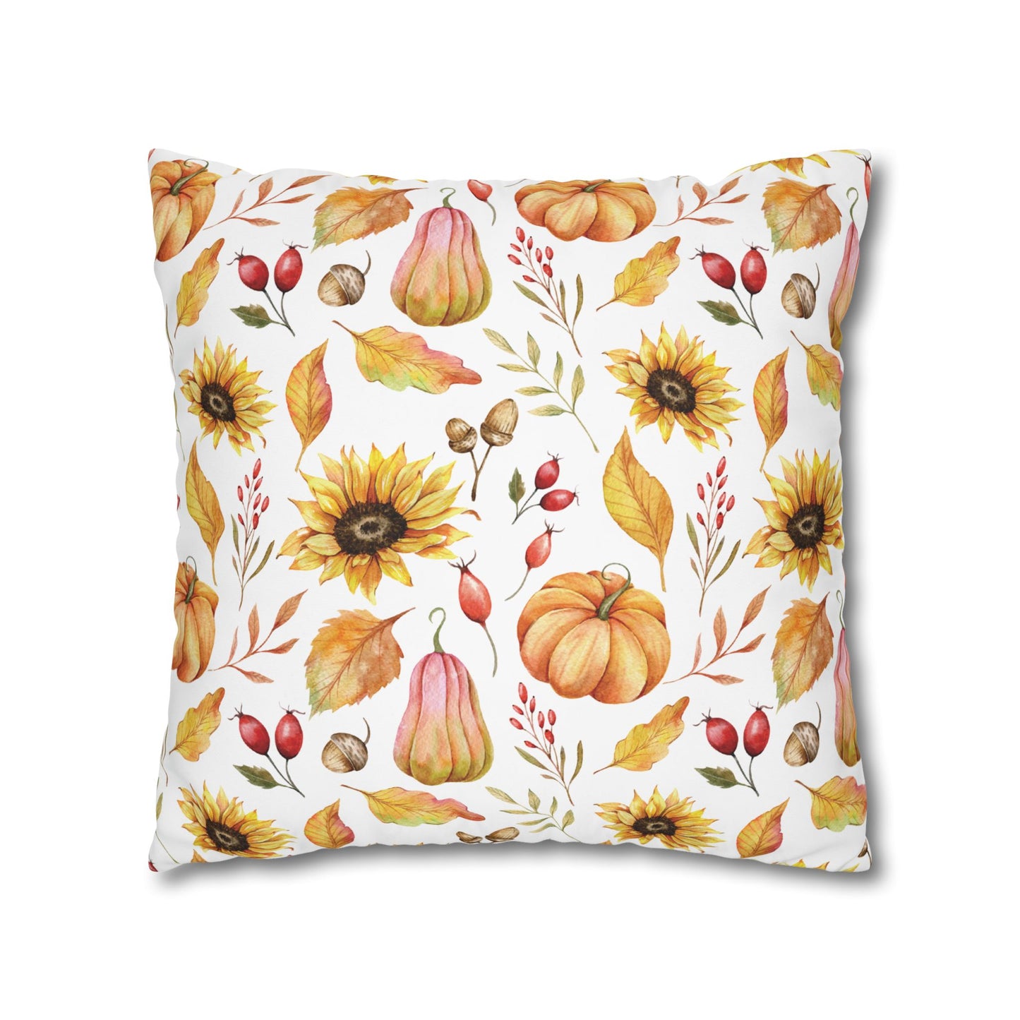 Floral Pumpkin Pillowcase, Cozy Home Decor, Fall Decor, Harvest Celebration, Thanksgiving Gift, Floral Accent Pillow