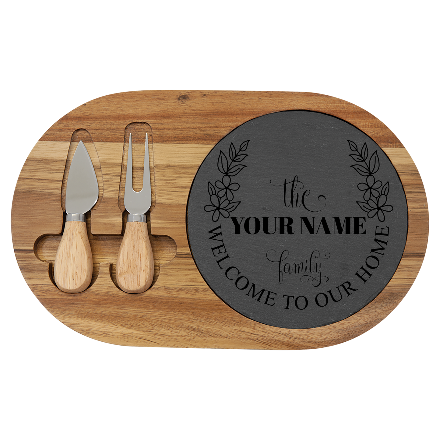 Personalized Charcuterie Board, Custom Serving Platter, Engraved Cheese Board, Unique Home Gift, Family Welcome Sign