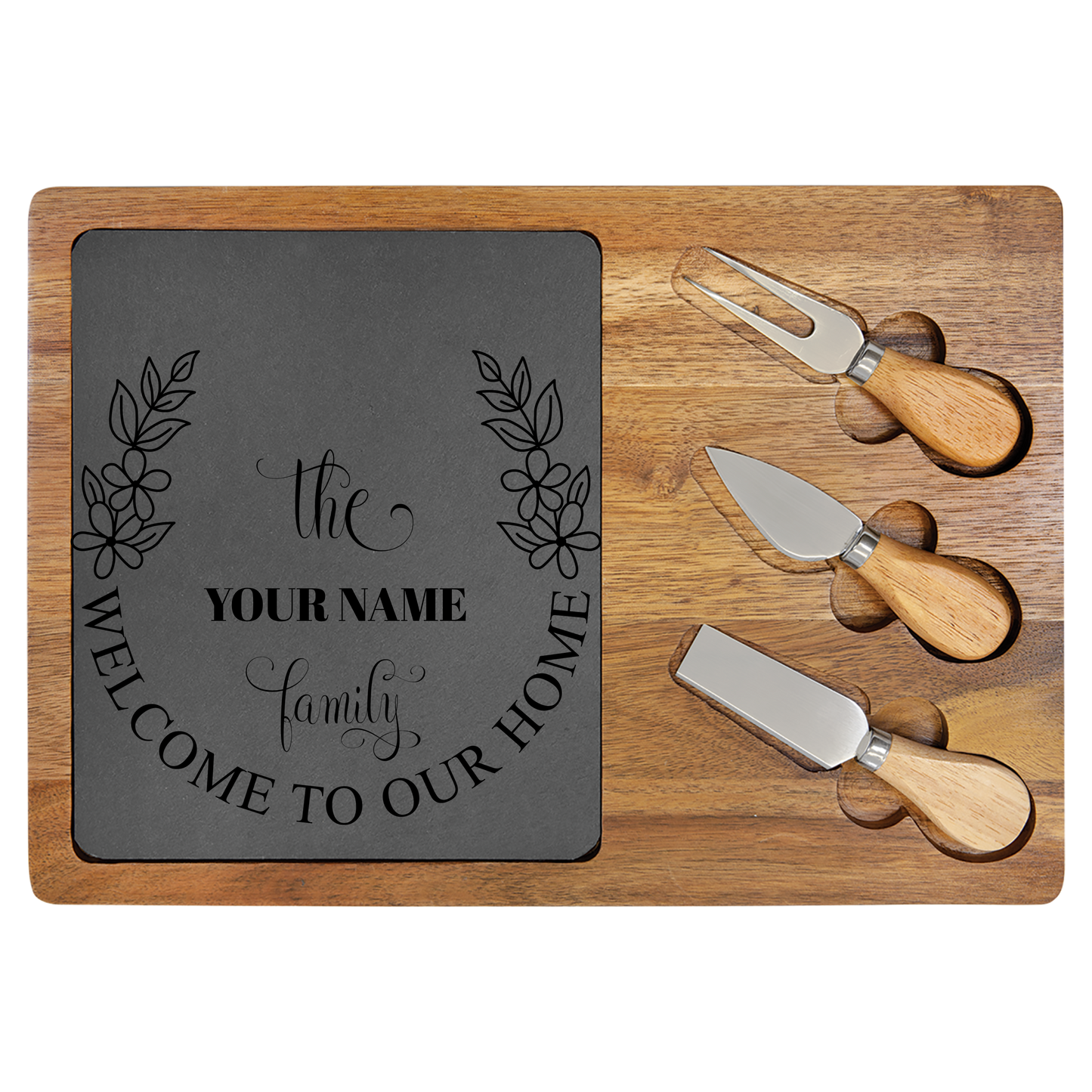 Personalized Charcuterie Board, Custom Serving Platter, Engraved Cheese Board, Unique Home Gift, Family Welcome Sign