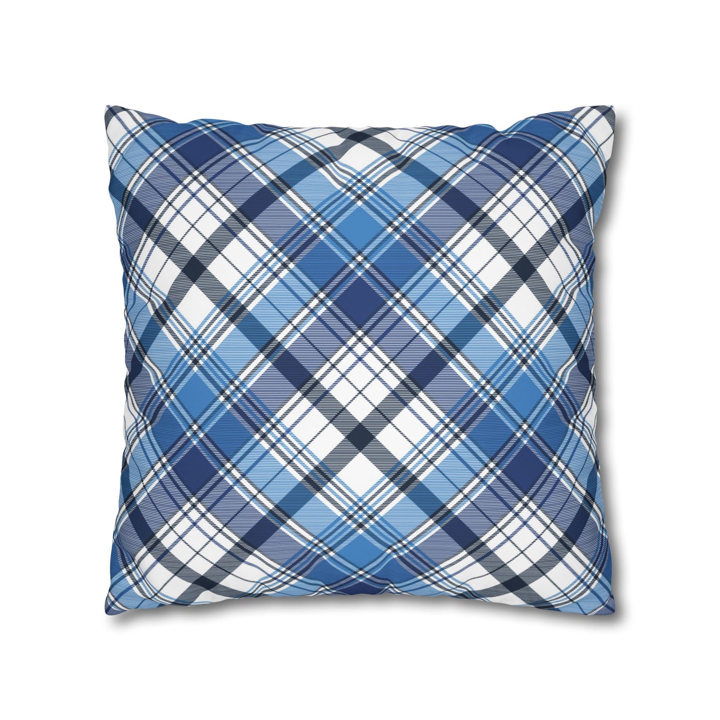 Plaid Decorative Pillowcase Cover, Cozy Home Accent, Throw Pillow, Bedroom Decor, Gifts for Him, Holidays, Blue Check Pattern