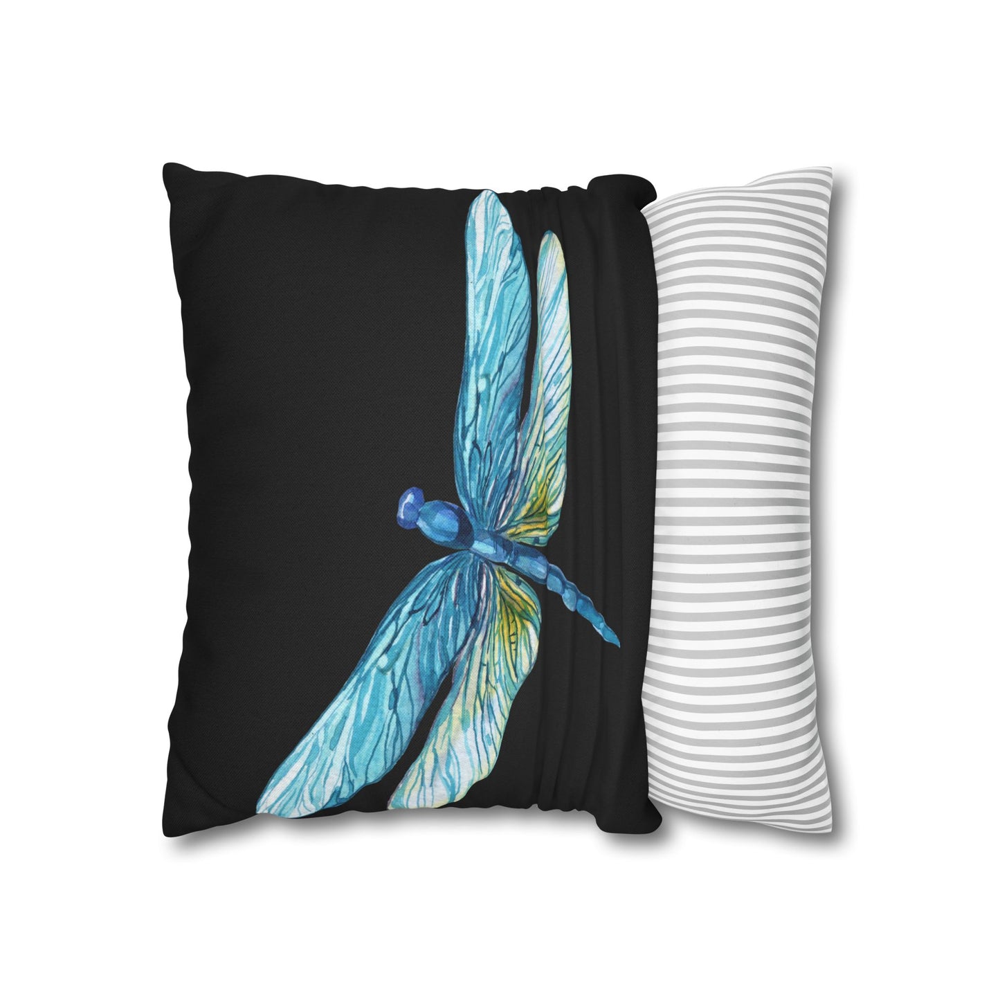 Midnight Sky and Turquoise Dragonfly Decorative Pillowcase, Home Decor, Living Room Accent, Gift for Nature Lovers, Bird Lovers, Boho Home