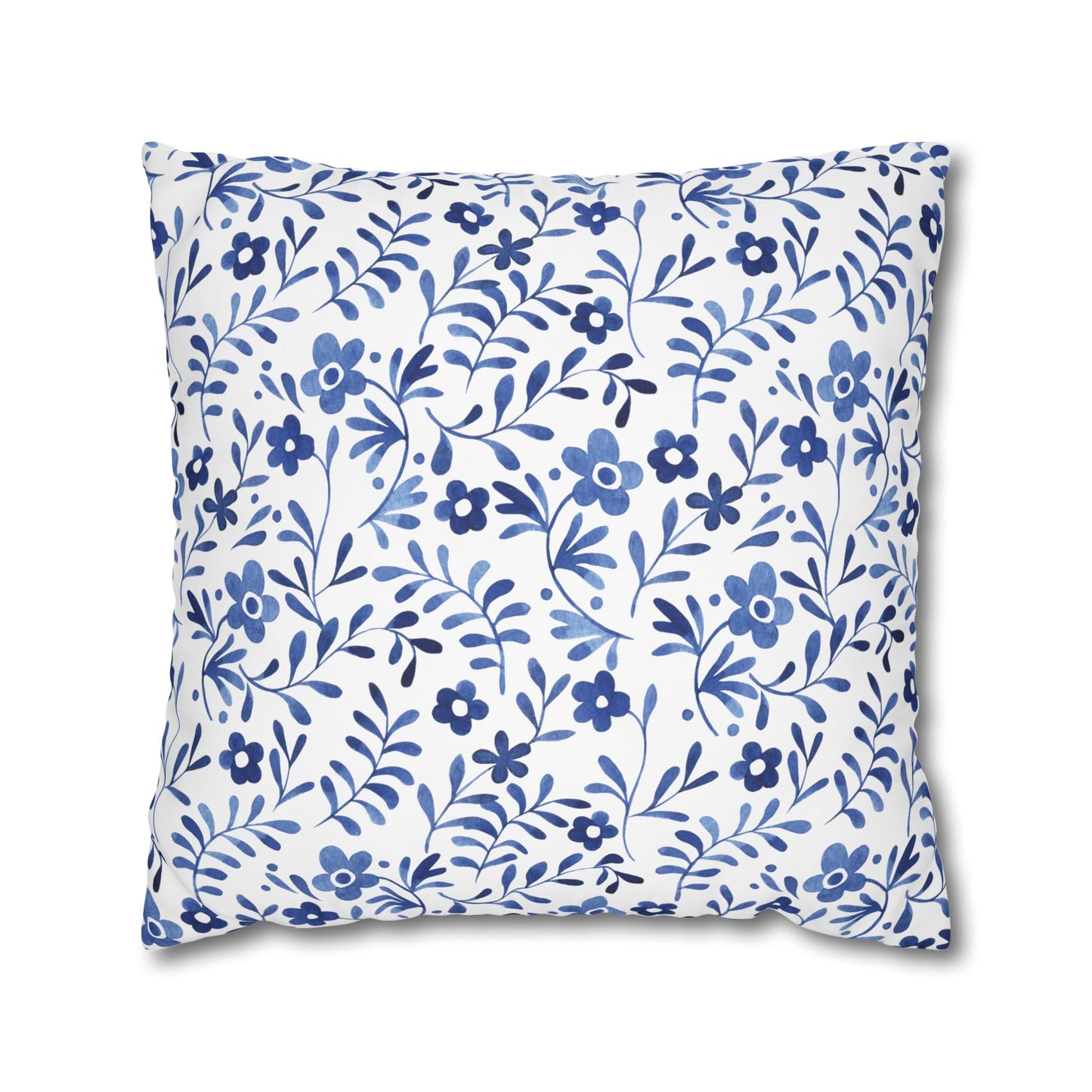 Floral Design Pillowcase - Cozy Home Decor, Decorative Cushion Cover, Blue & White Cushion, Gift for Homeowners, Floral Pillow