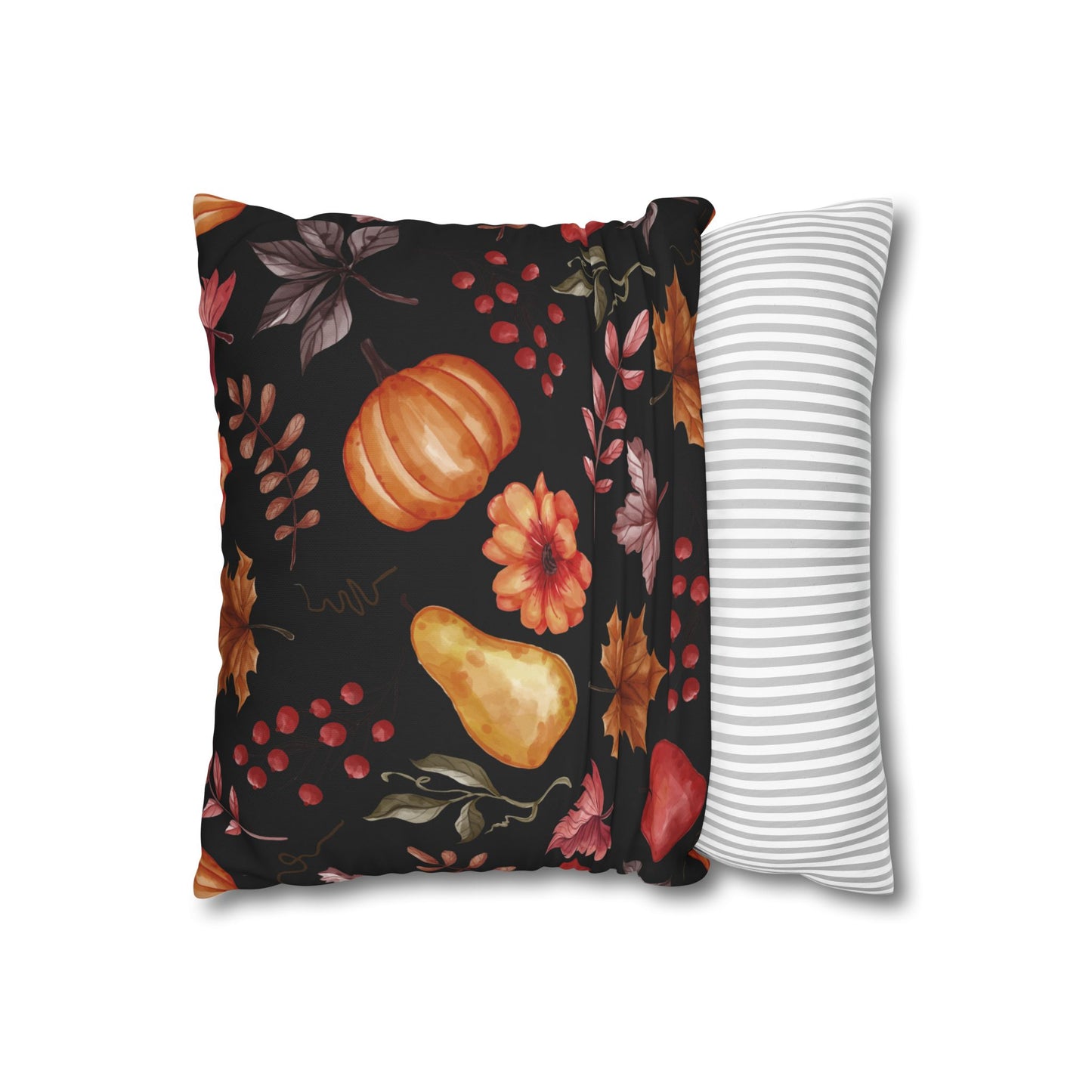 Fall Harvest Decorative Pillowcase, Cozy Home Decor, Autumn Cushion Cover, Thanksgiving Gift, Floral Throw Pillow