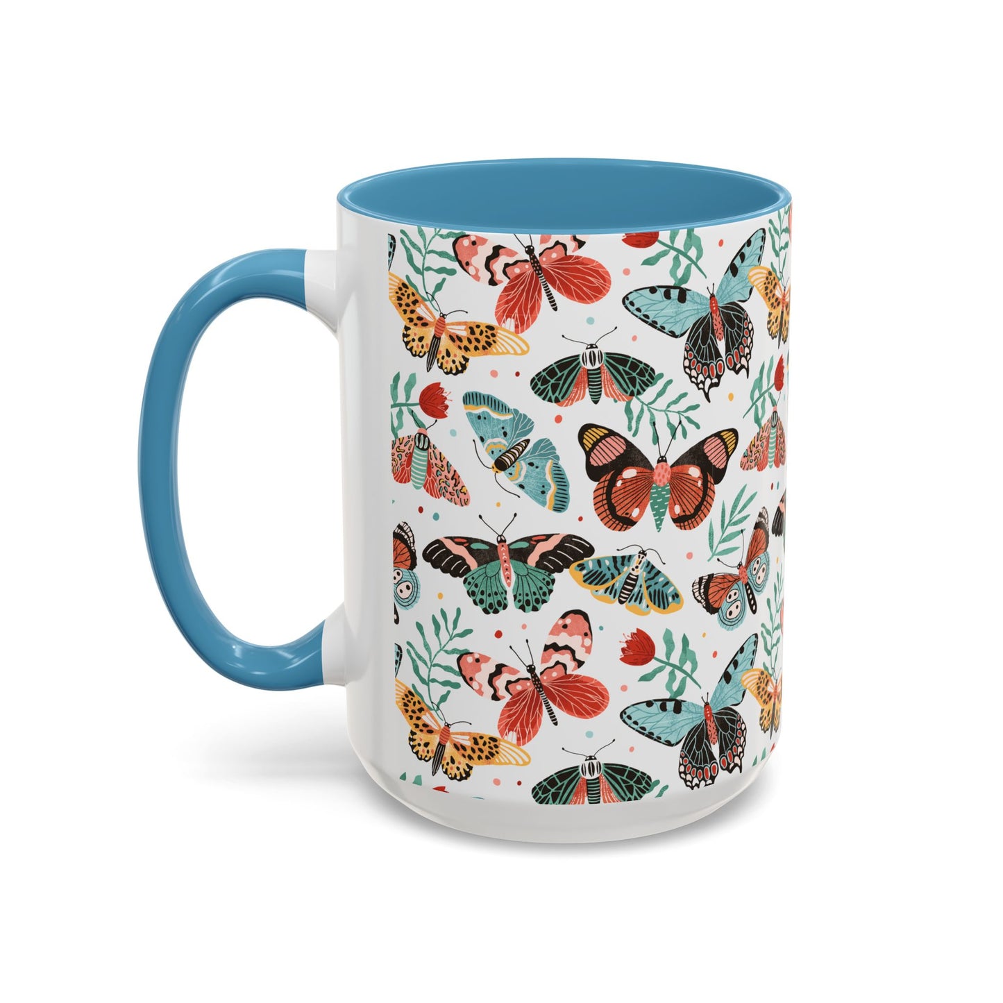 Mug Butterfly Breeze Turquoise and Rich Red