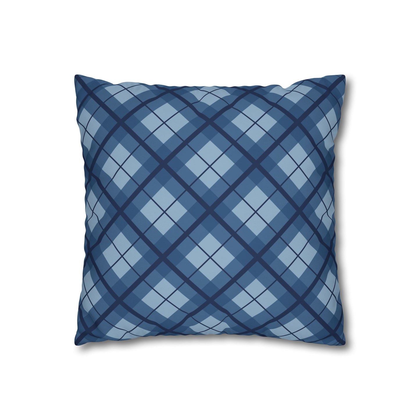 Plaid Poly Canvas Pillowcase, Cozy Home Decor, Throw Pillow, Couch Cushion, Living Room Accent, Nautical Gift, Birthday Decor