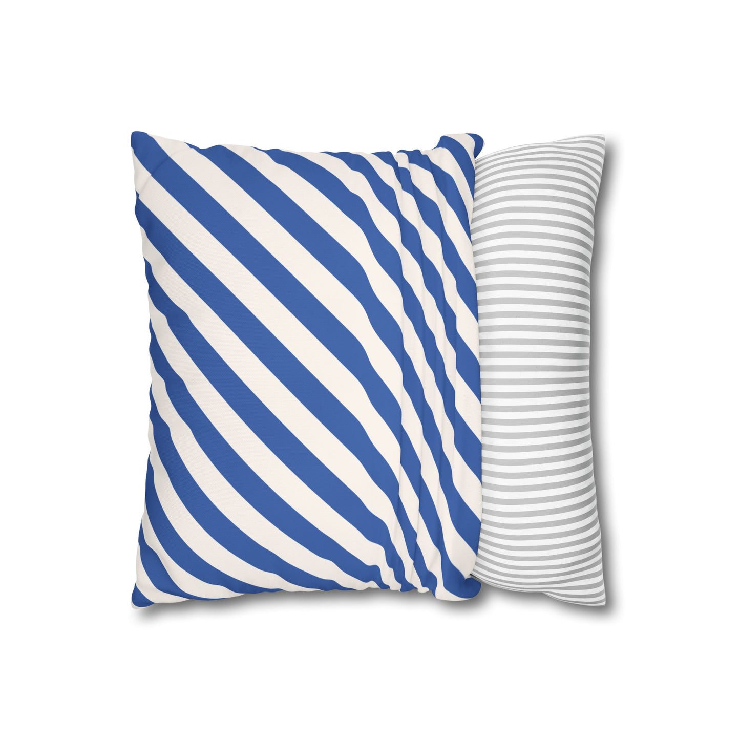 Nautical Striped Pillowcase, Coastal Decor Pillow Cover, Blue and White Throw Pillow, Beach House Accent, Home Gift Idea