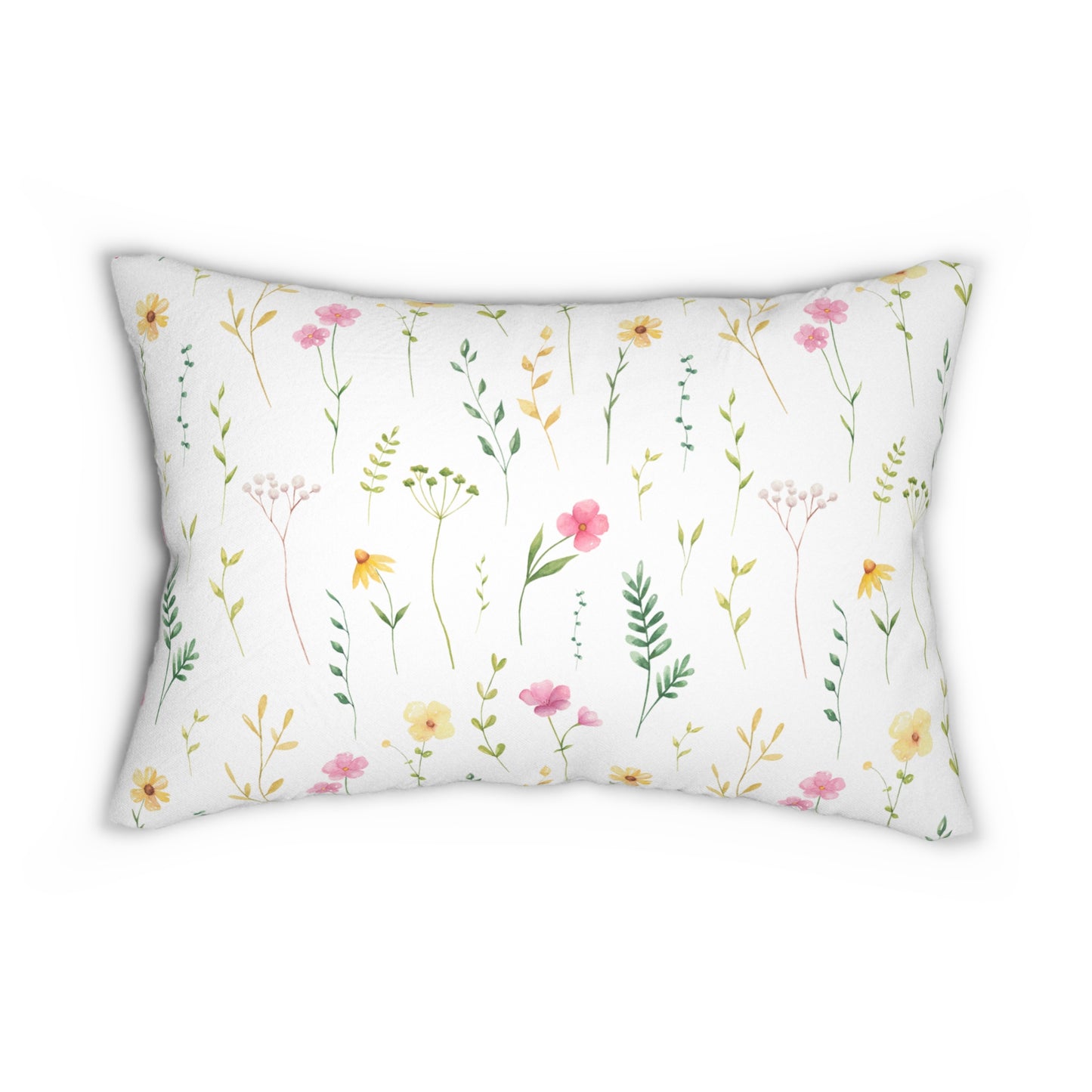 Floral Lumbar Pillow with Pink Dragonfly Design, Decorative Pillow for Home Decor, Gift for Nature Lovers, Couch Cushion, Boho Accent