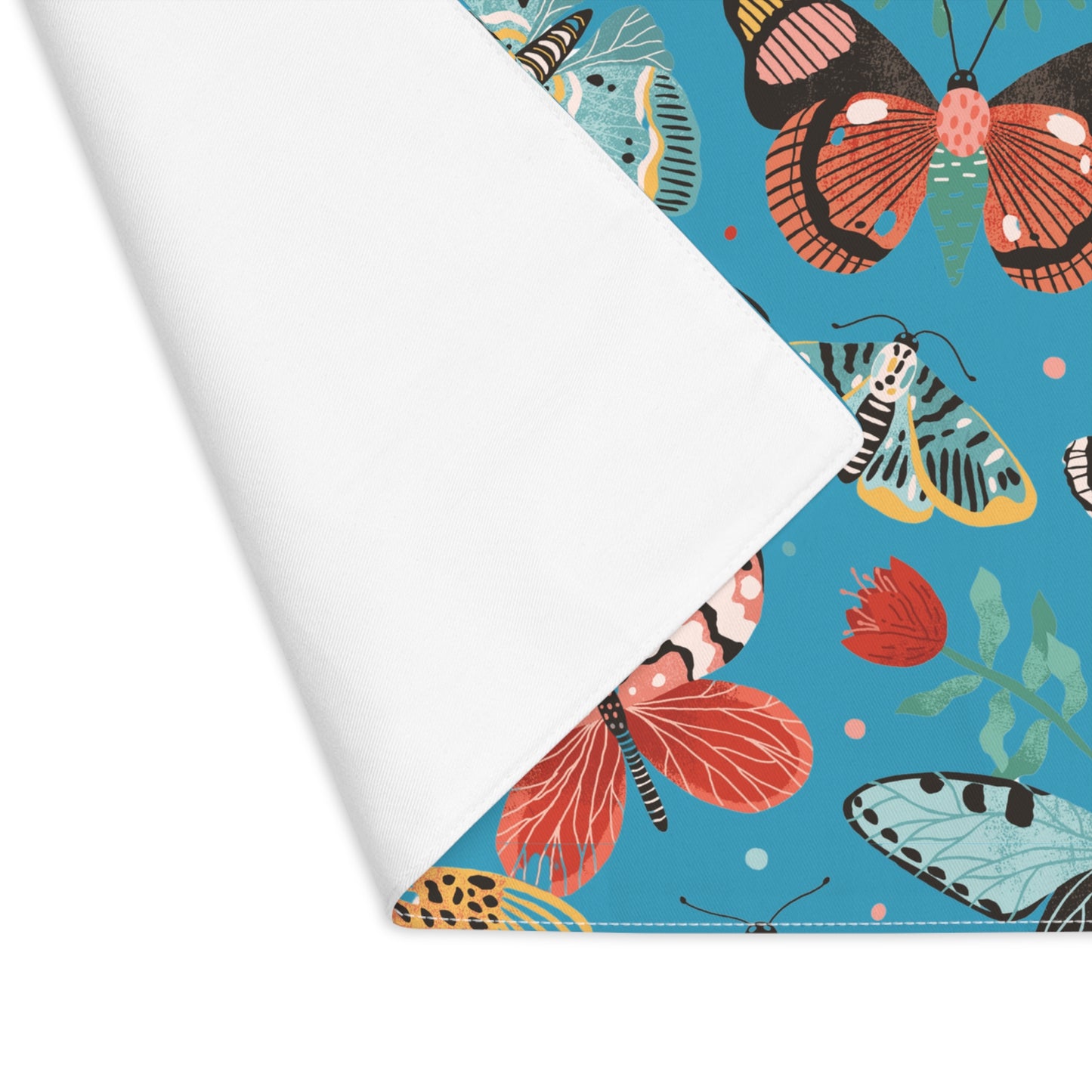 Butterfly Breeze Placemat - Turquoise and Earthy Red Butterfly Design - Available in Four Elegant Hues