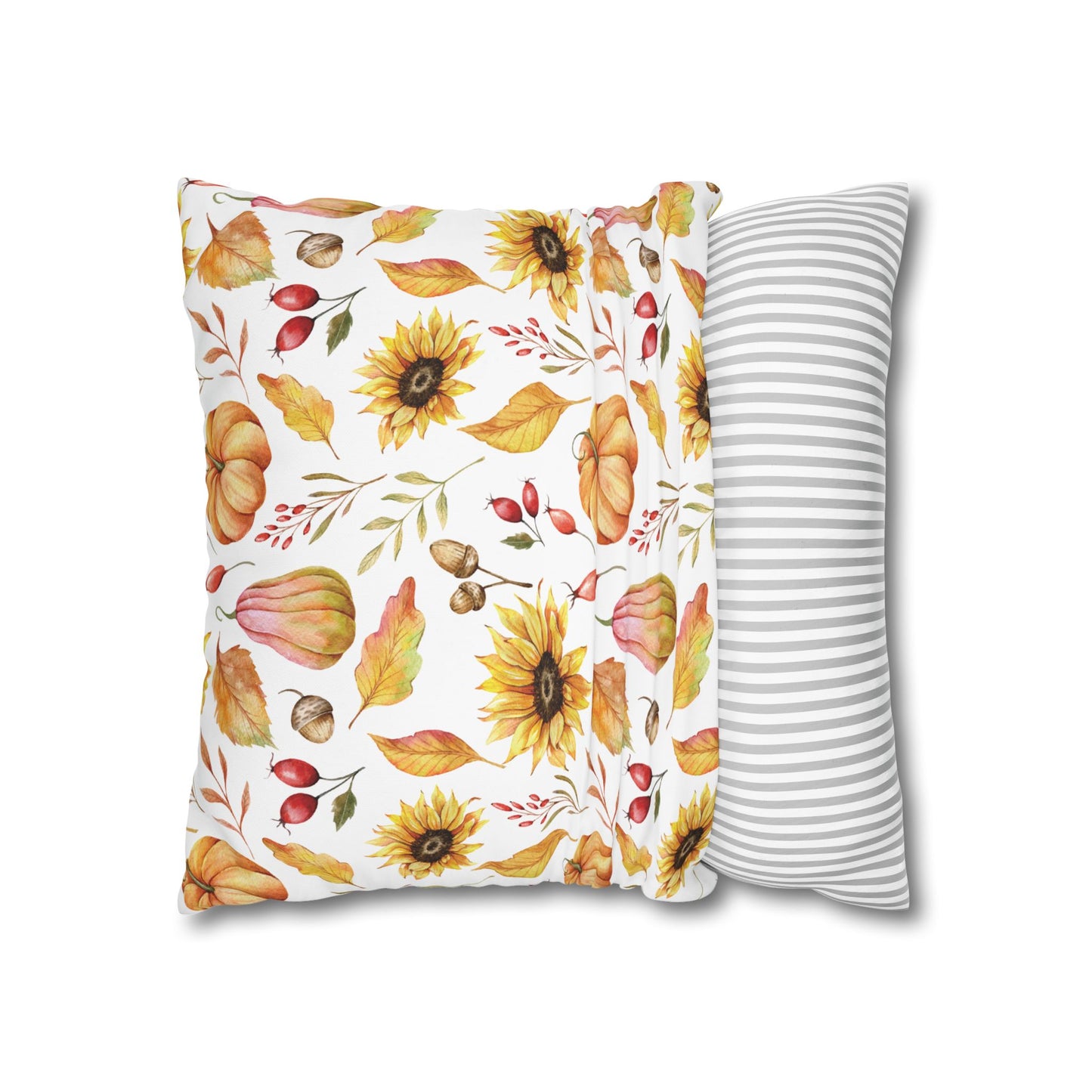 Floral Pumpkin Pillowcase, Cozy Home Decor, Fall Decor, Harvest Celebration, Thanksgiving Gift, Floral Accent Pillow