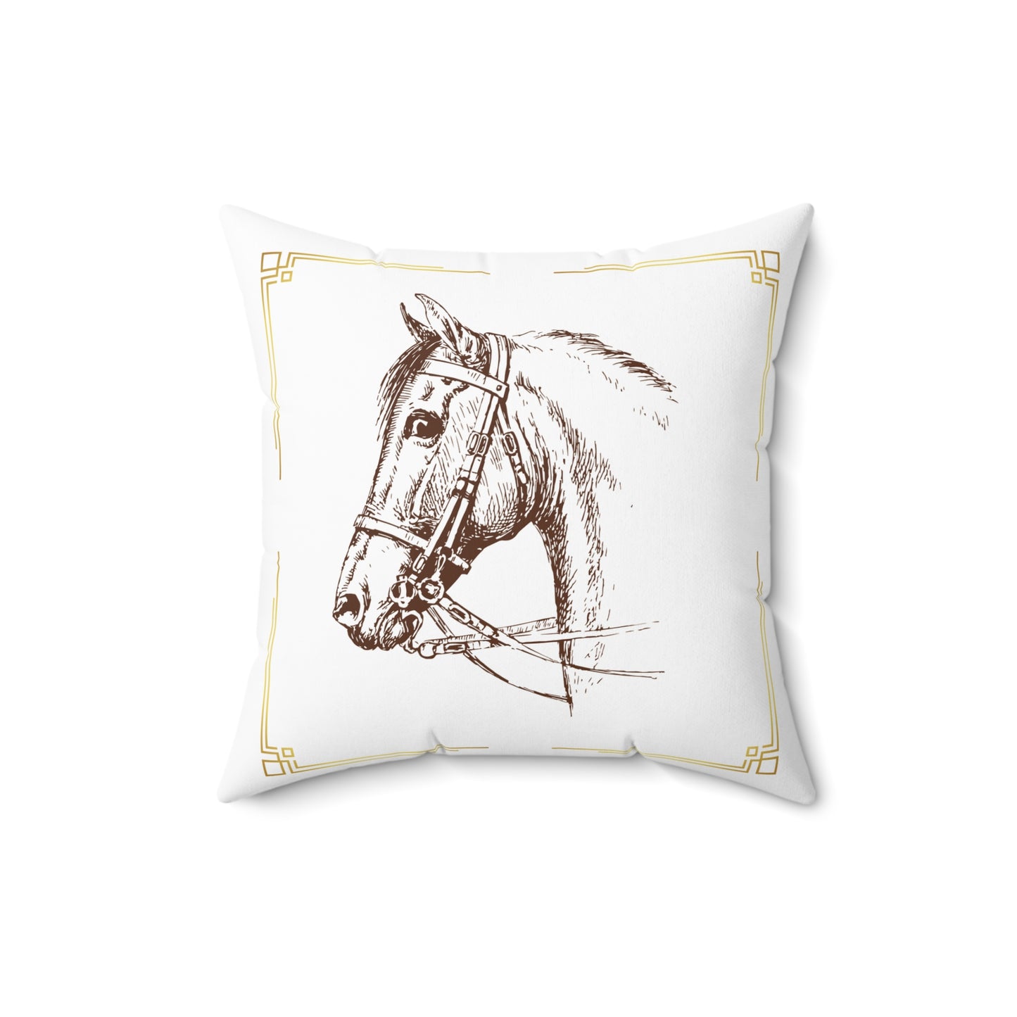 Elegant Horse Portrait Pillow - Rustic Decor, Farmhouse Style Cushion, Equestrian Gift, Home Accent, Throw Pillow