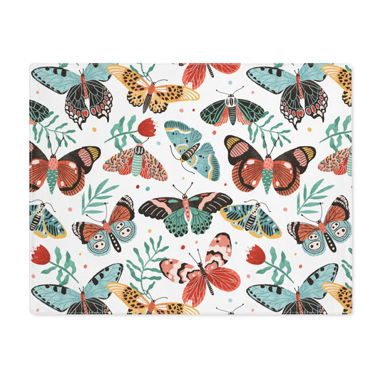 Butterfly Breeze Placemat - Turquoise and Earthy Red Butterfly Design - Available in Four Elegant Hues