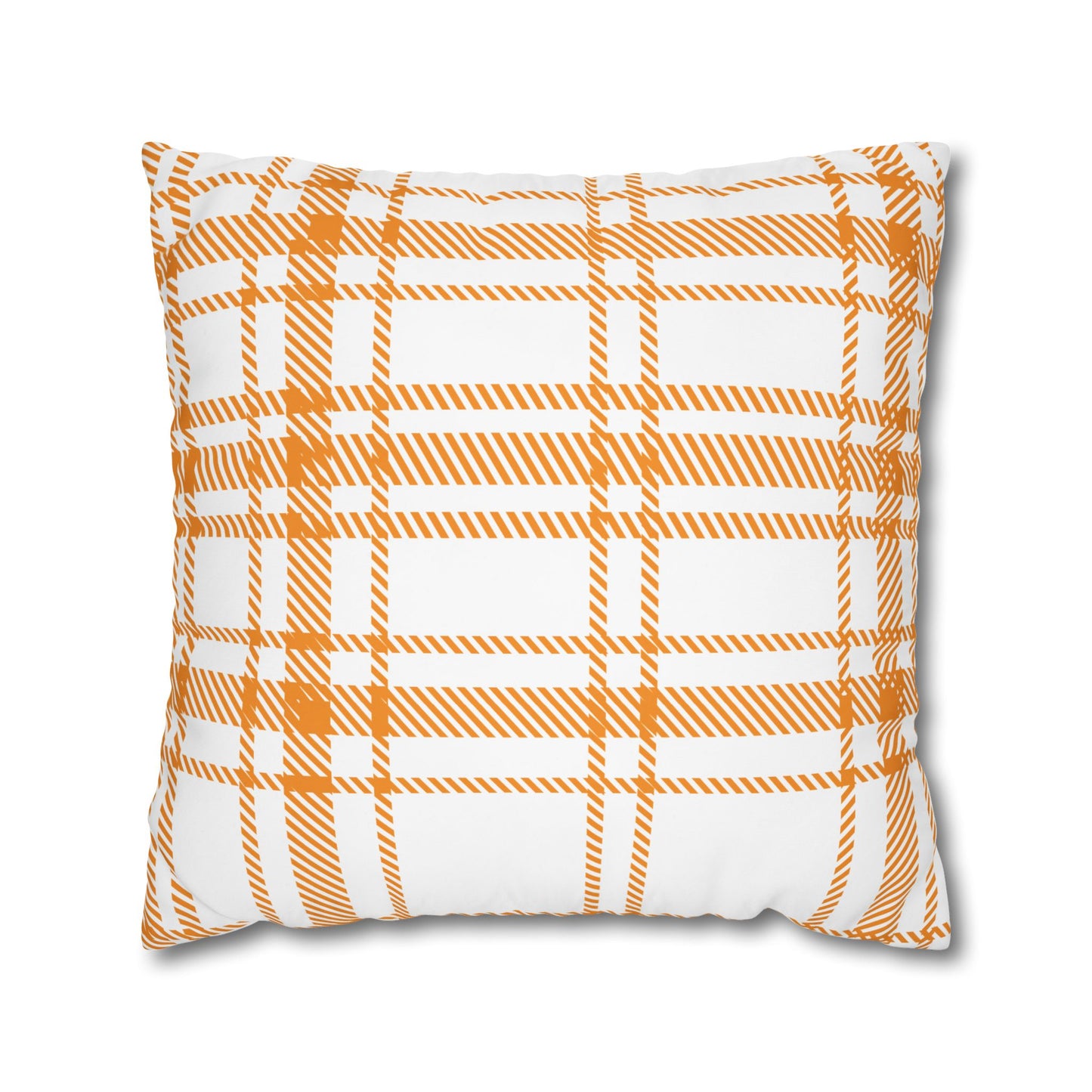 Cozy Plaid Pillowcase | Soft Square Canvas Cushion for Home Decor, Farmhouse Style, Living Room, Seasonal Gift, Wedding Decor