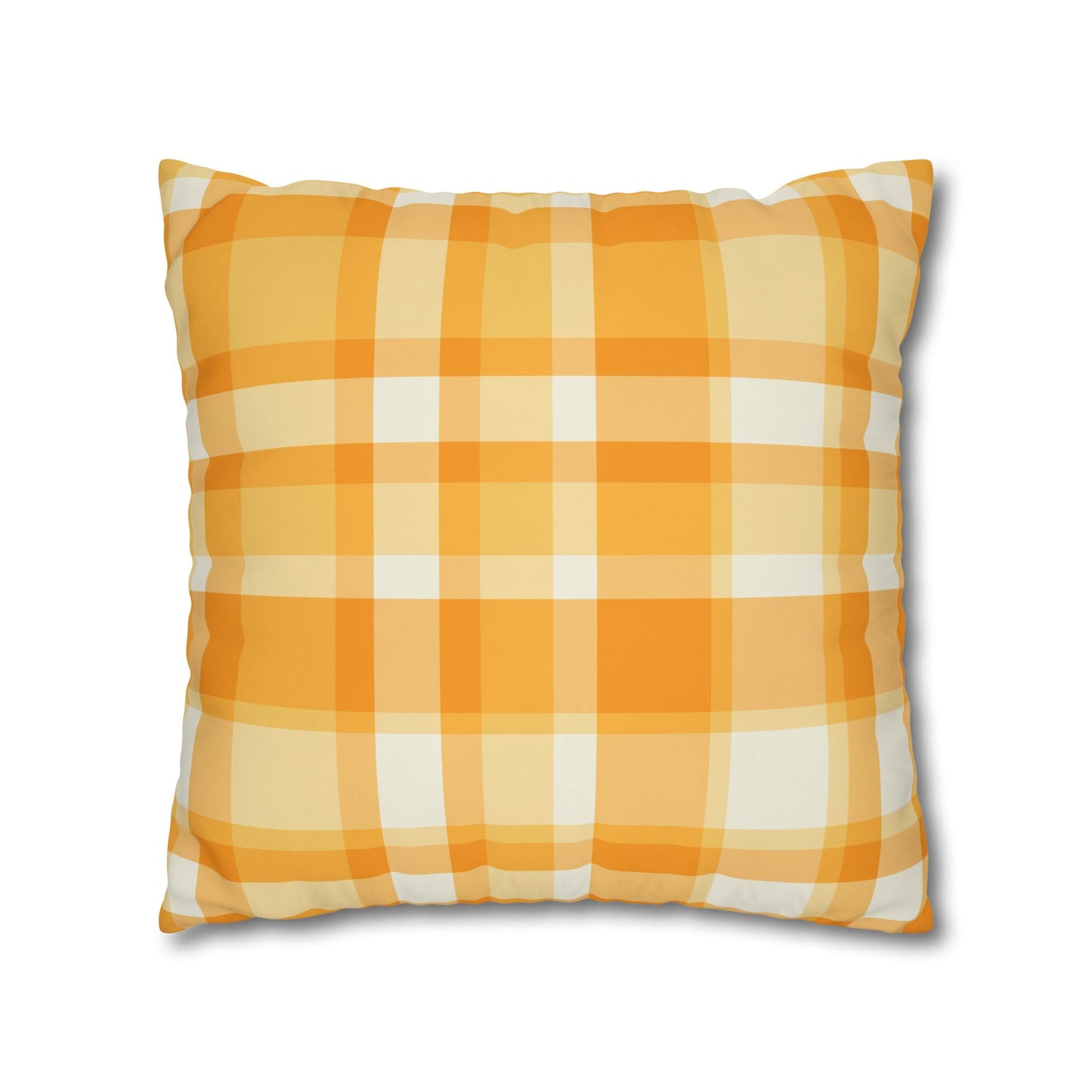 Sunshine Checkered Poly Canvas Pillowcase | Cozy Home Decor, Throw Pillow, Living Room Accent, Farmhouse Style, Seasonal Pillow