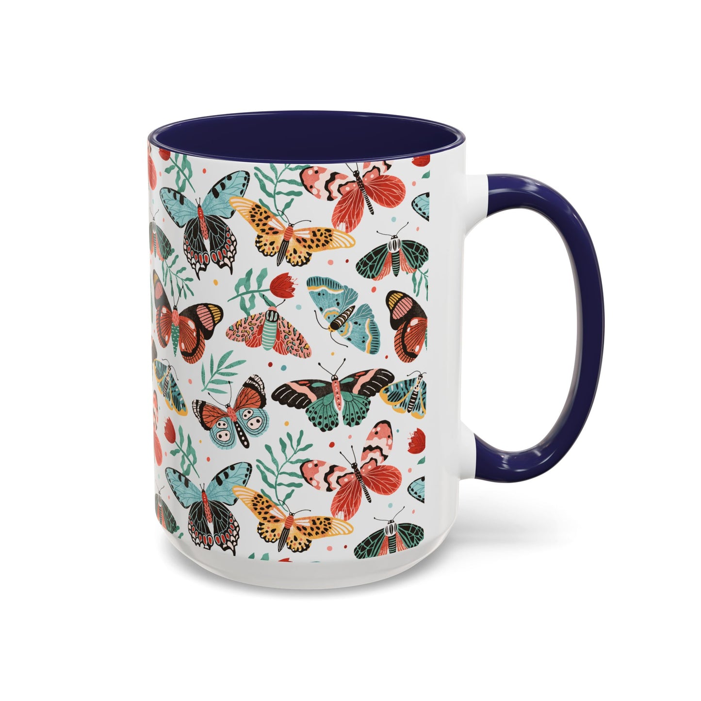 Mug Butterfly Breeze Turquoise and Rich Red