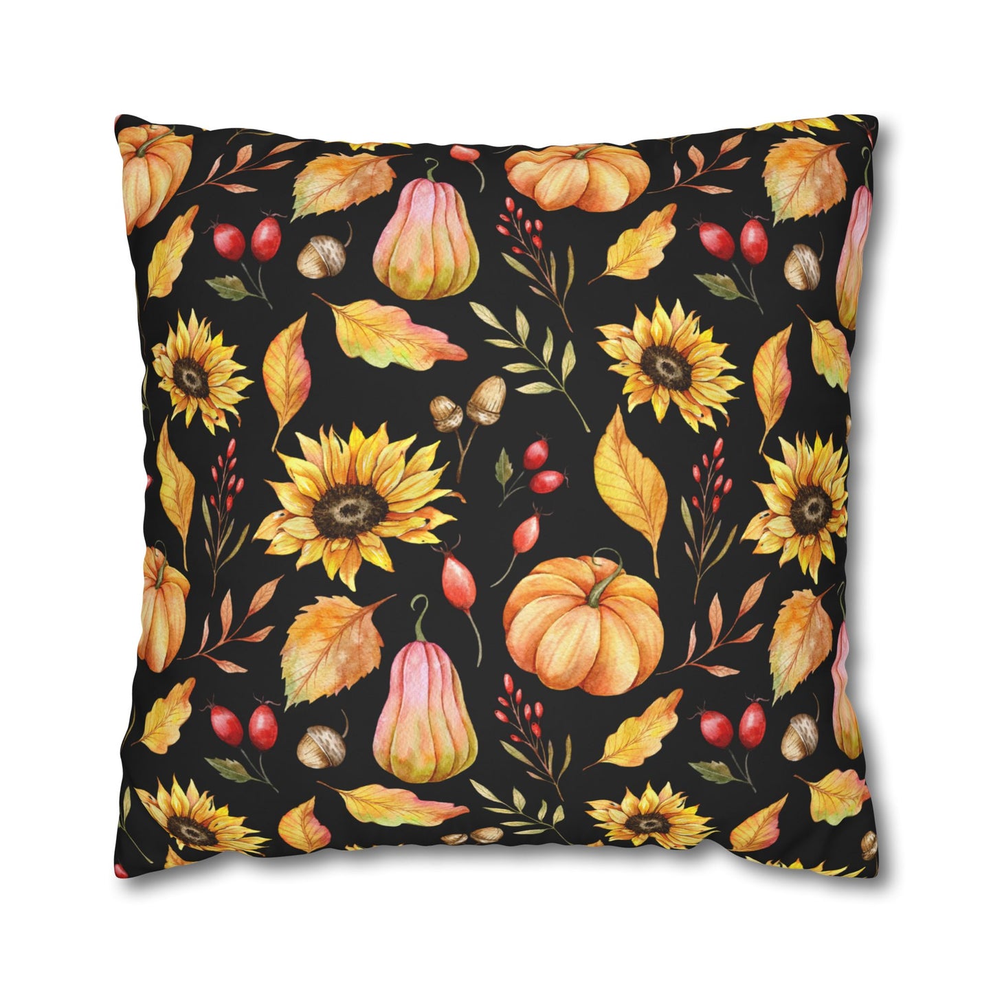 Autumn Floral Pillowcase, Cozy Fall Decor, Pillow Cover for Home, Thanksgiving Gift, Harvest Decor, Couch Throw Pillow