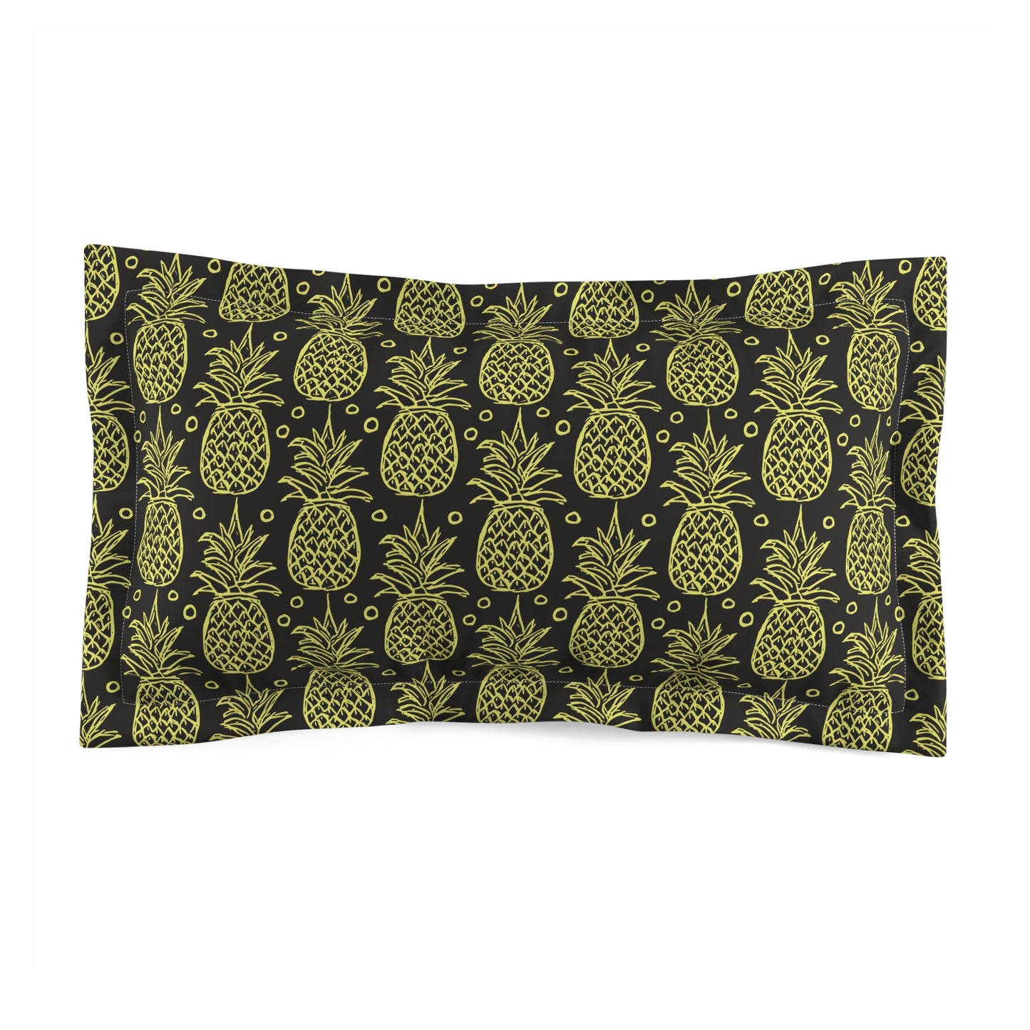 Tropical Pineapple Microfiber Pillow Sham - Fun Bedroom Decor for Summer Vibes