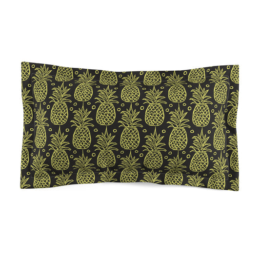 Tropical Pineapple Microfiber Pillow Sham - Fun Bedroom Decor for Summer Vibes